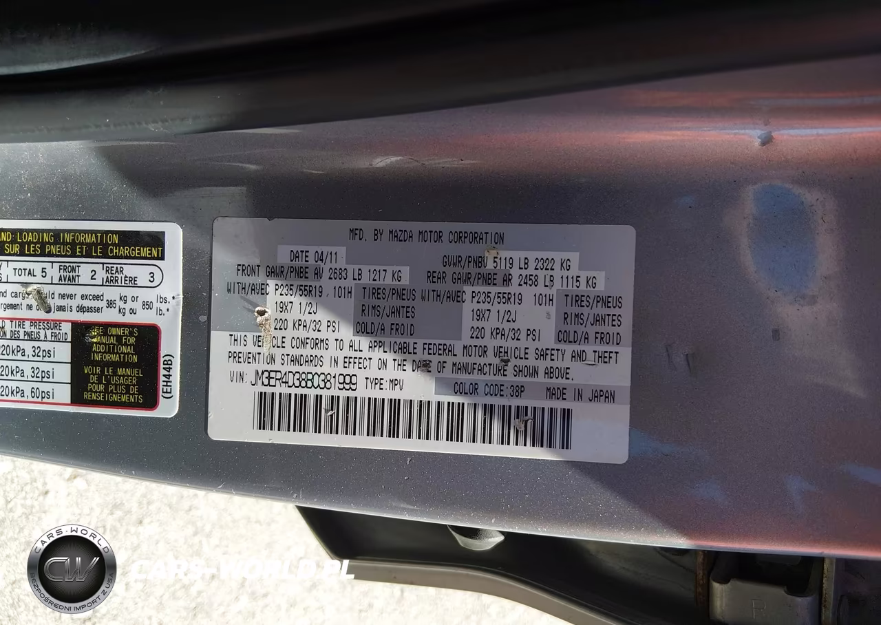 2011 Mazda Cx-7 S Grand Touring VIN:JM3ER4D38B0381999 - 9