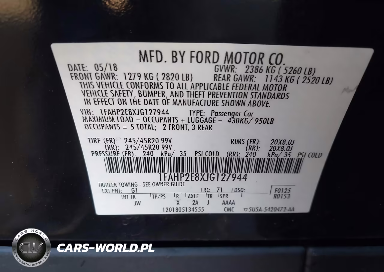 2018 Ford Taurus Sel VIN:1FAHP2E8XJG127944 - 9