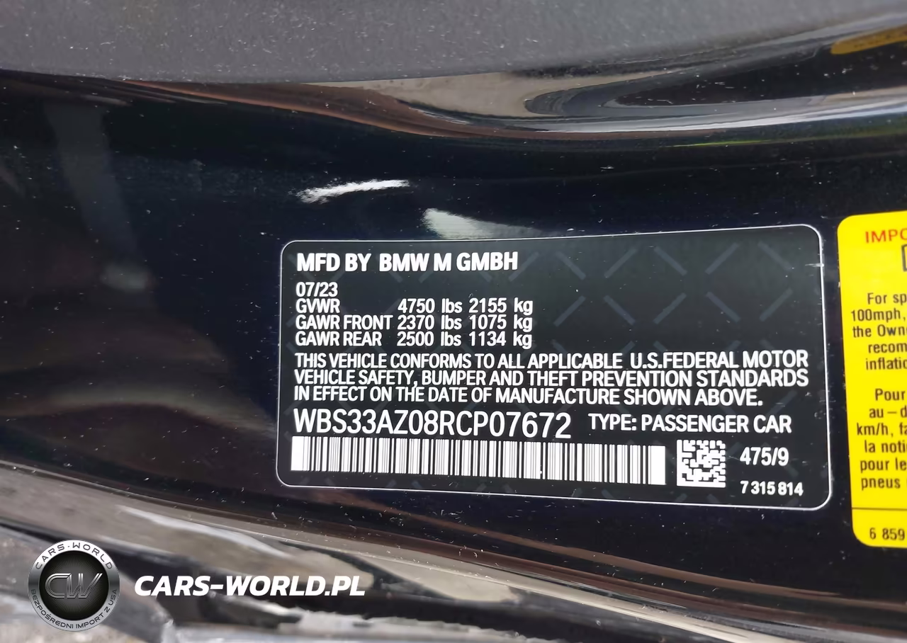 2024 BMW M4 Competition VIN:WBS33AZ08RCP07672 - 9