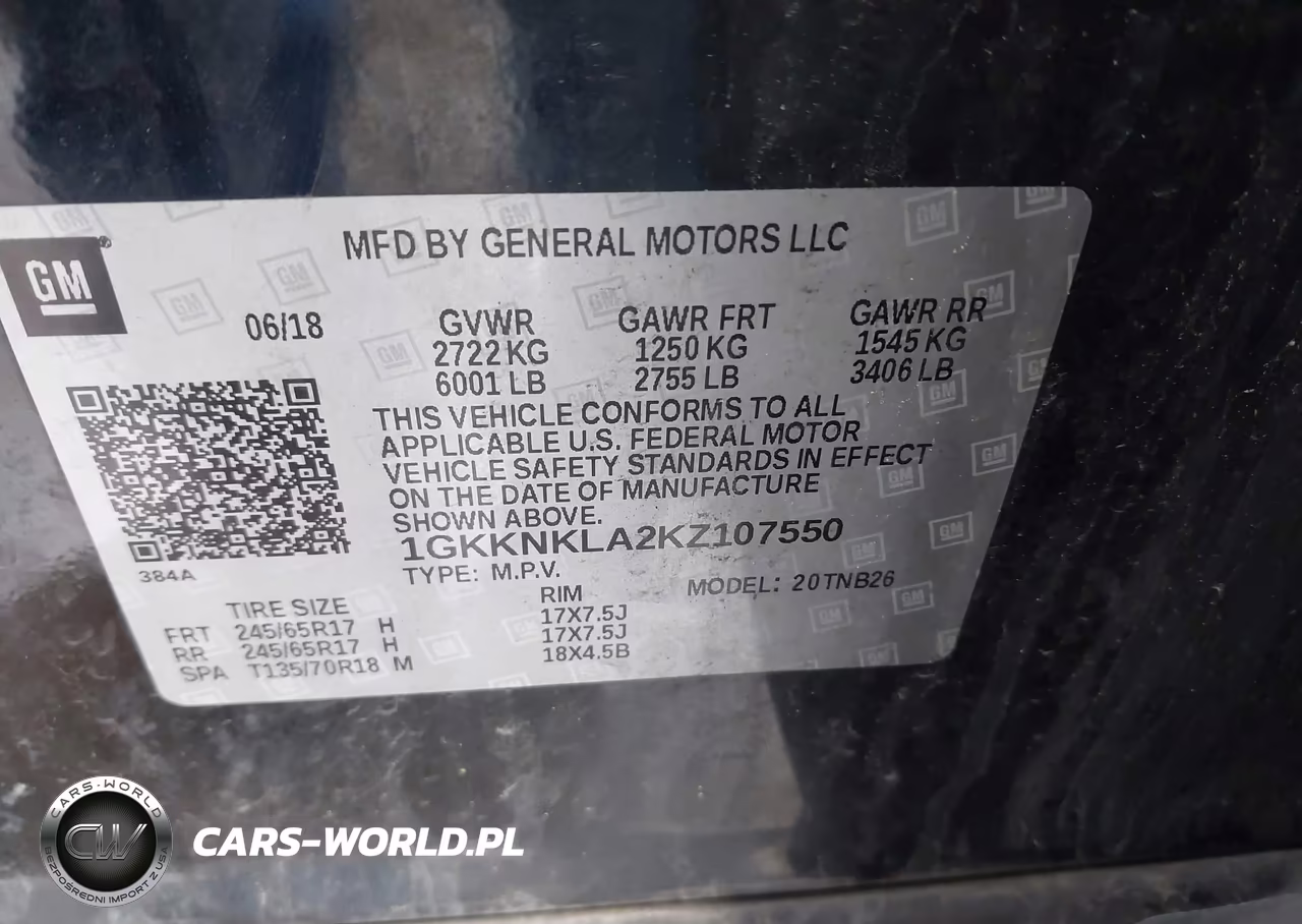 2019 GMC Acadia Sle-1 VIN:1GKKNKLA2KZ107550 - 9