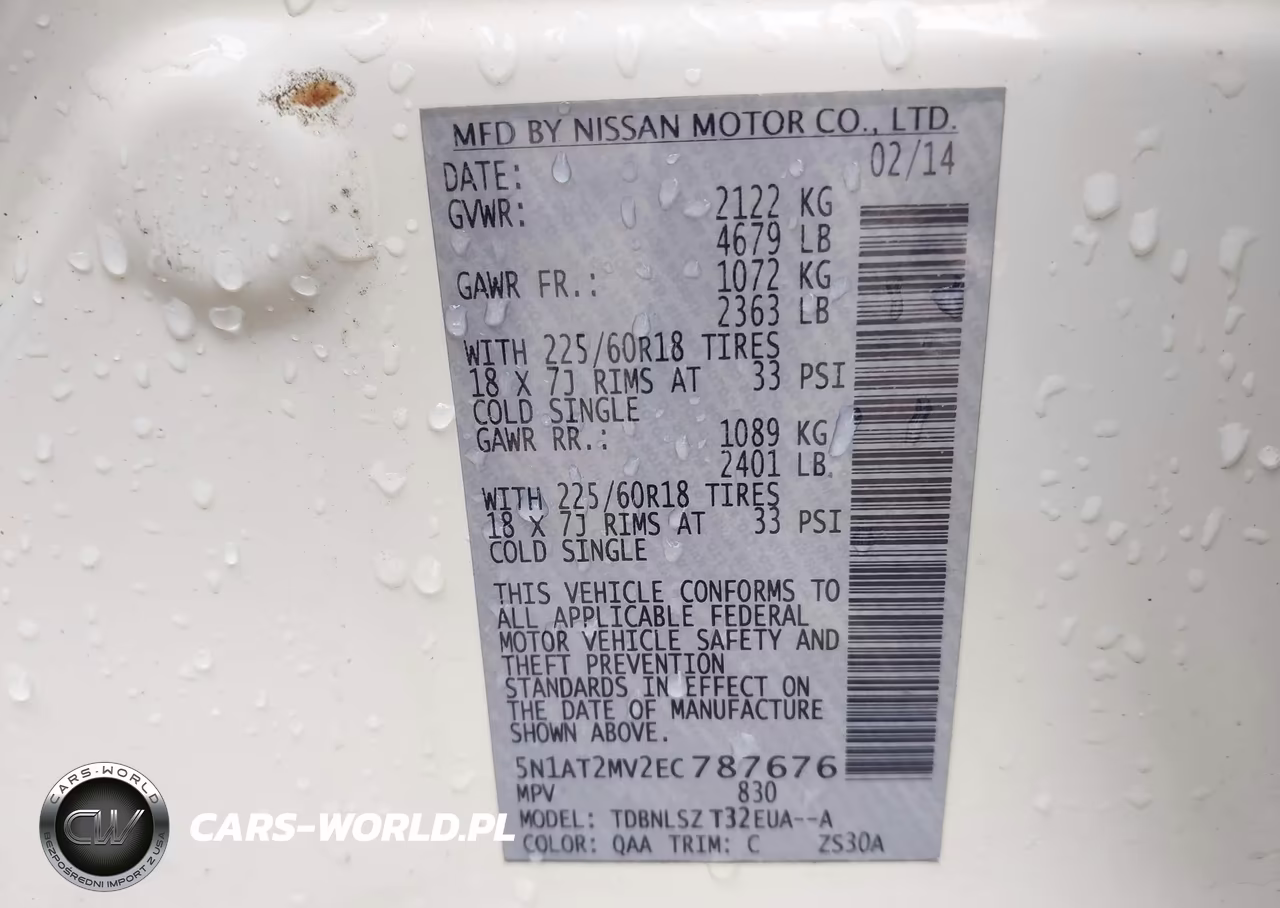 2014 Nissan Rogue Sl VIN:5N1AT2MV2EC787676 - 9