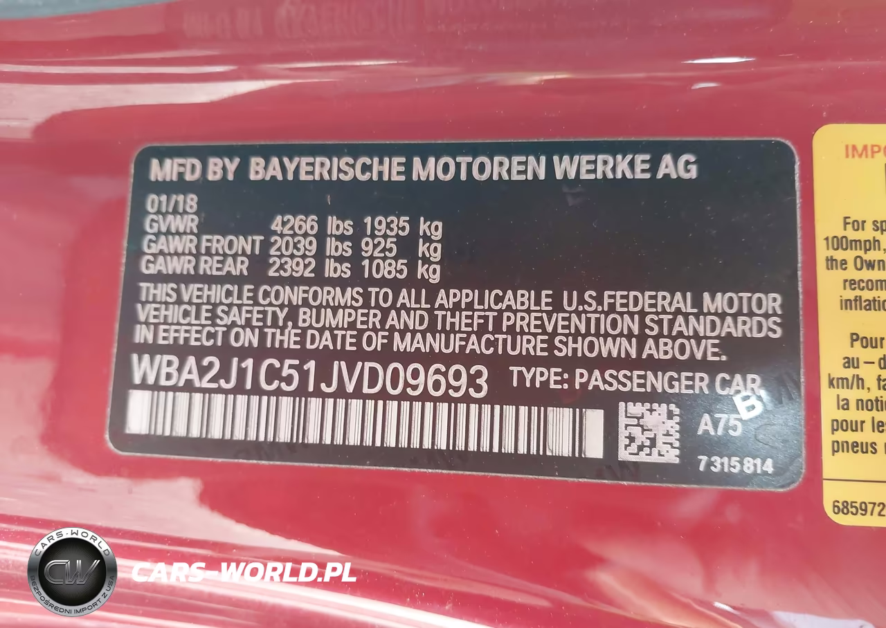 2018 BMW 230I VIN:WBA2J1C51JVD09693 - 9