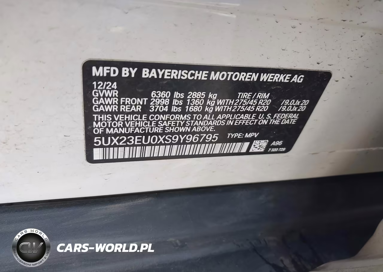 2025 BMW X5 xDrive40I VIN:5UX23EU0XS9Y96795 - 9