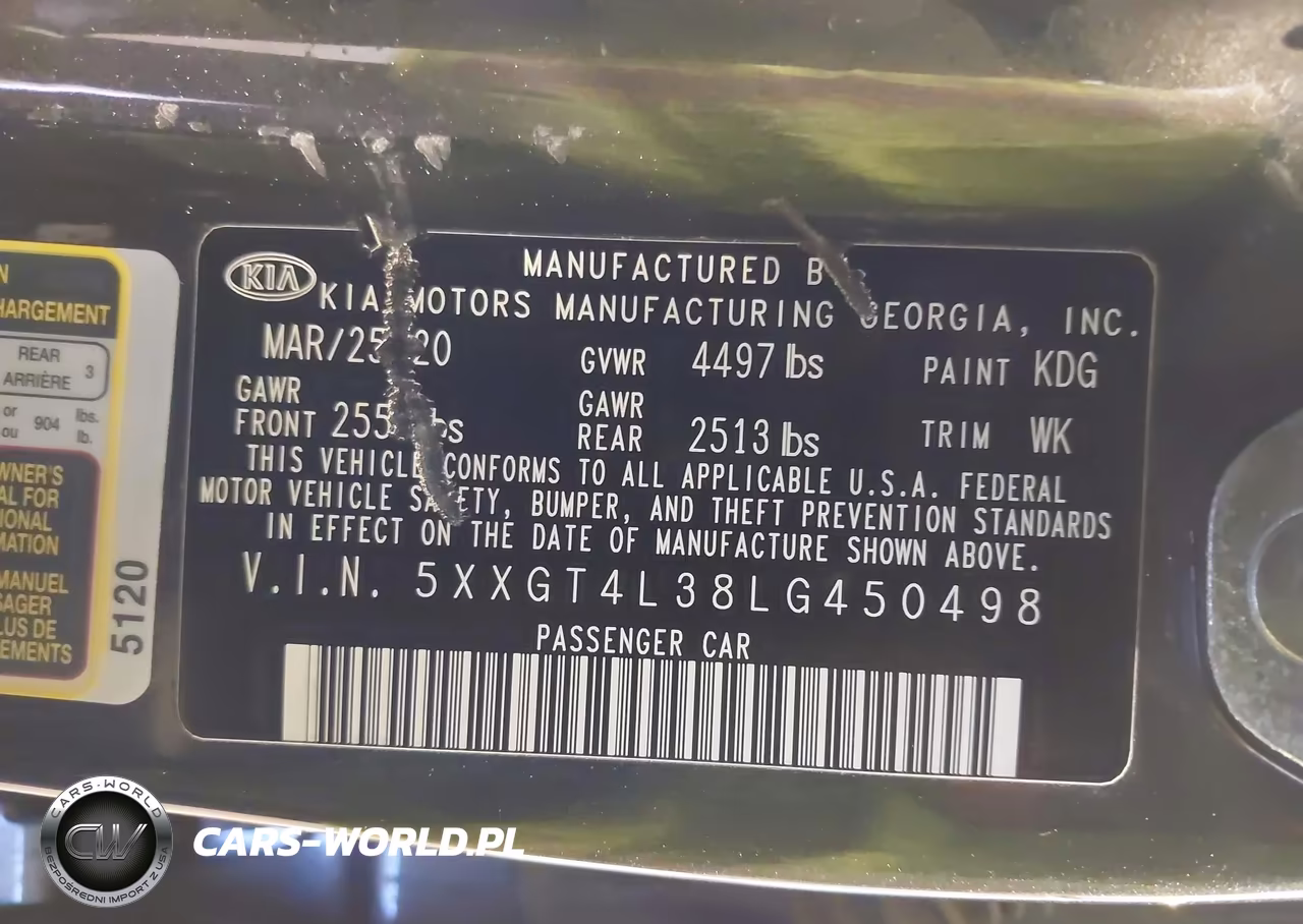 2020 Kia Optima Lx VIN:5XXGT4L38LG450498 - 9