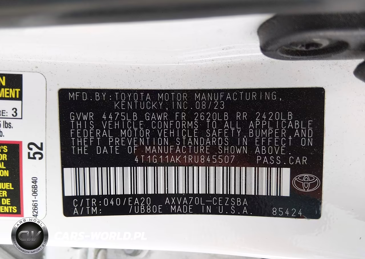 2024 Toyota Camry Se VIN:4T1G11AK1RU845507 - 9