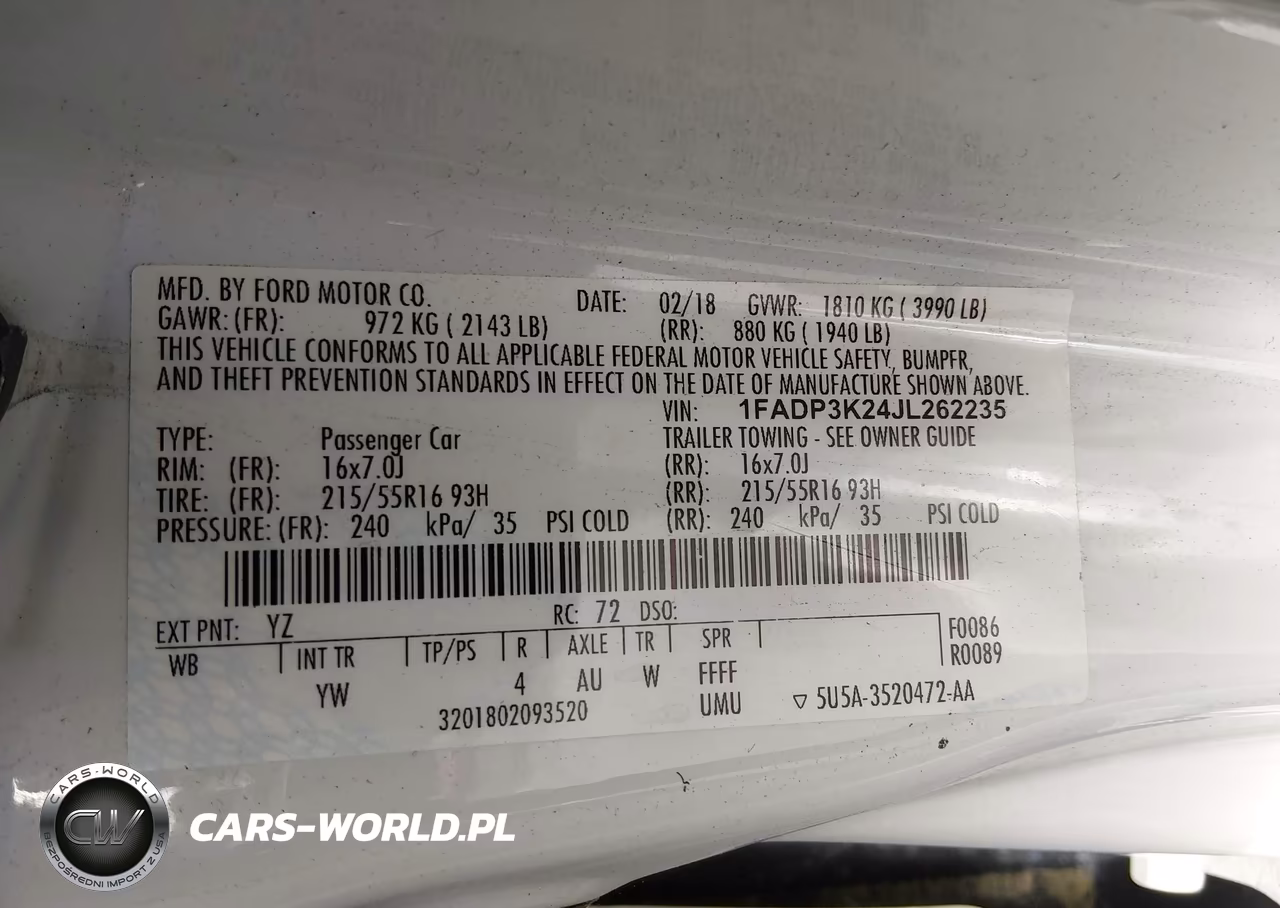 2018 Ford Focus Se VIN:1FADP3K24JL262235 - 9
