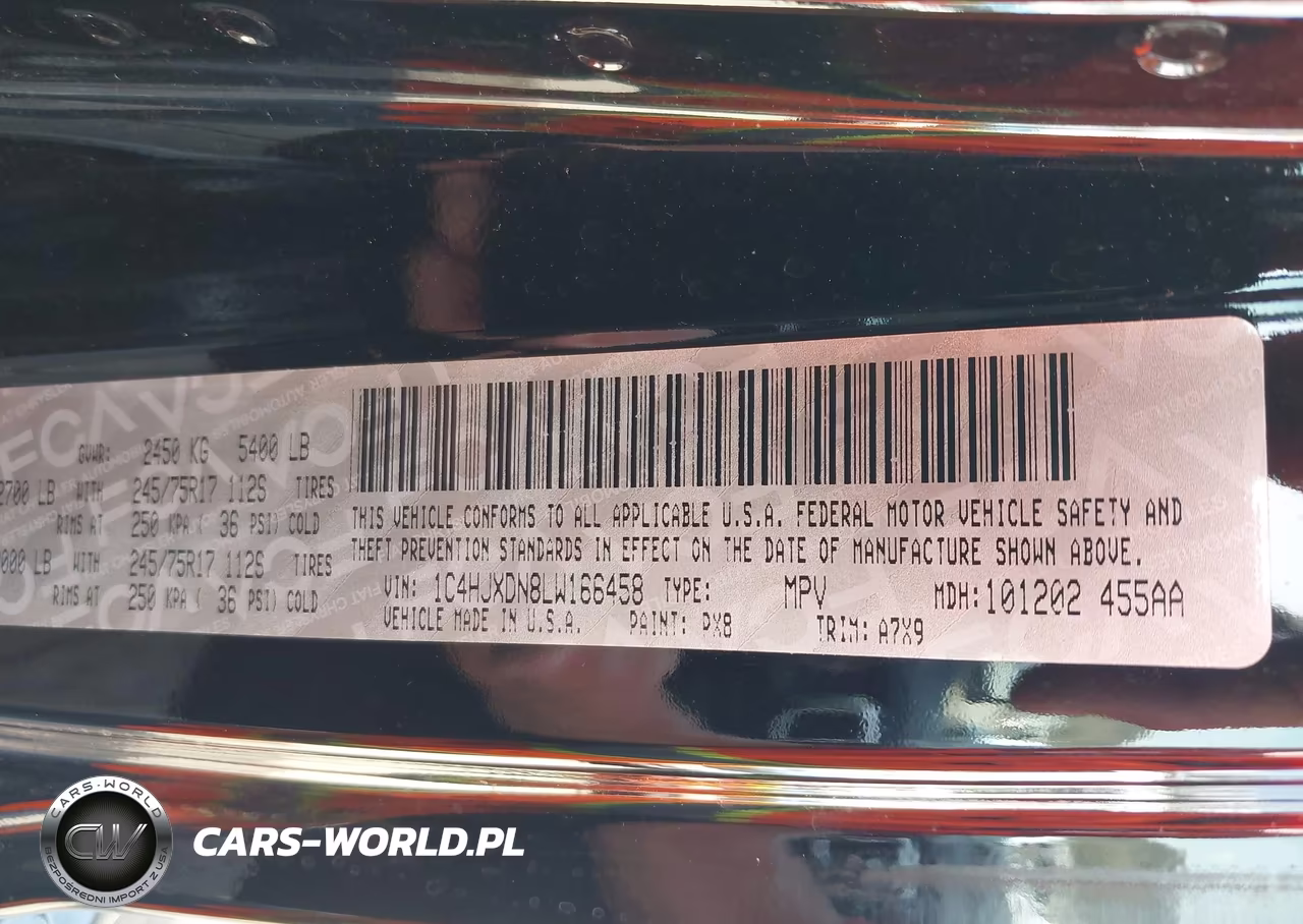 2020 Jeep Wrangler Unlimited Sport S 4X4 VIN:1C4HJXDN8LW166458 - 9