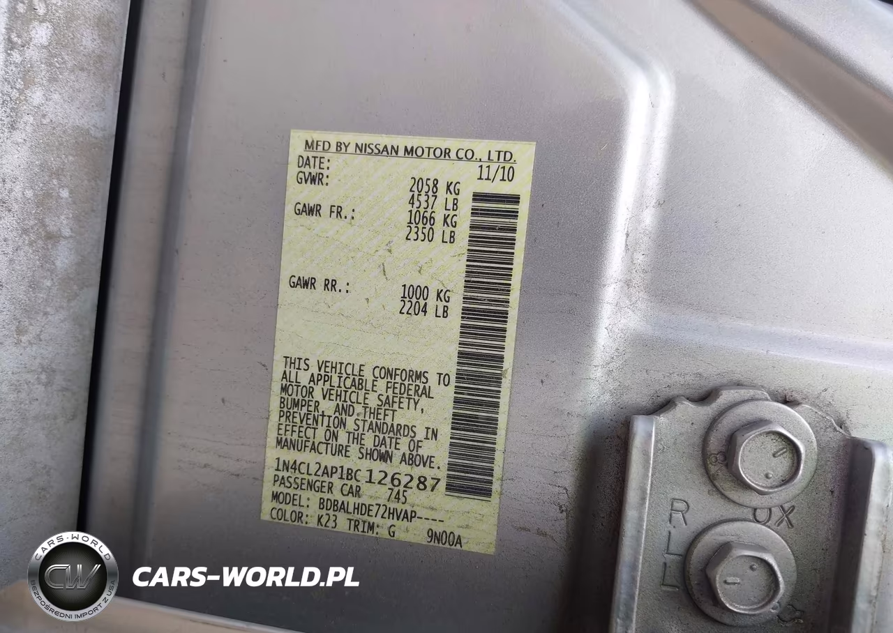 2011 Nissan Altima Hybrid VIN:1N4CL2AP1BC126287 - 9