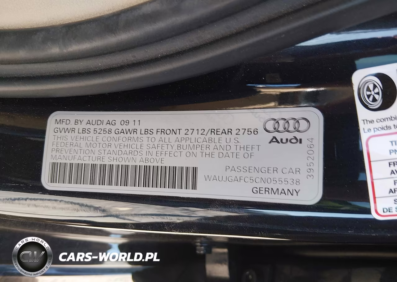 2012 Audi A6 3.0 Premium VIN:WAUJGAFC5CN055538 - 9