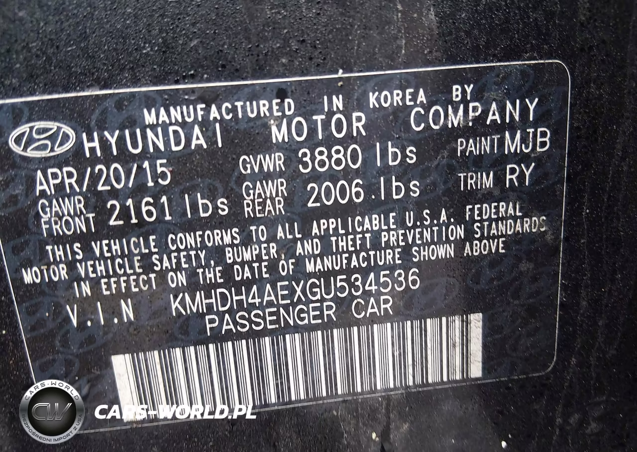 2016 Hyundai Elantra Limited VIN:KMHDH4AEXGU534536 - 9