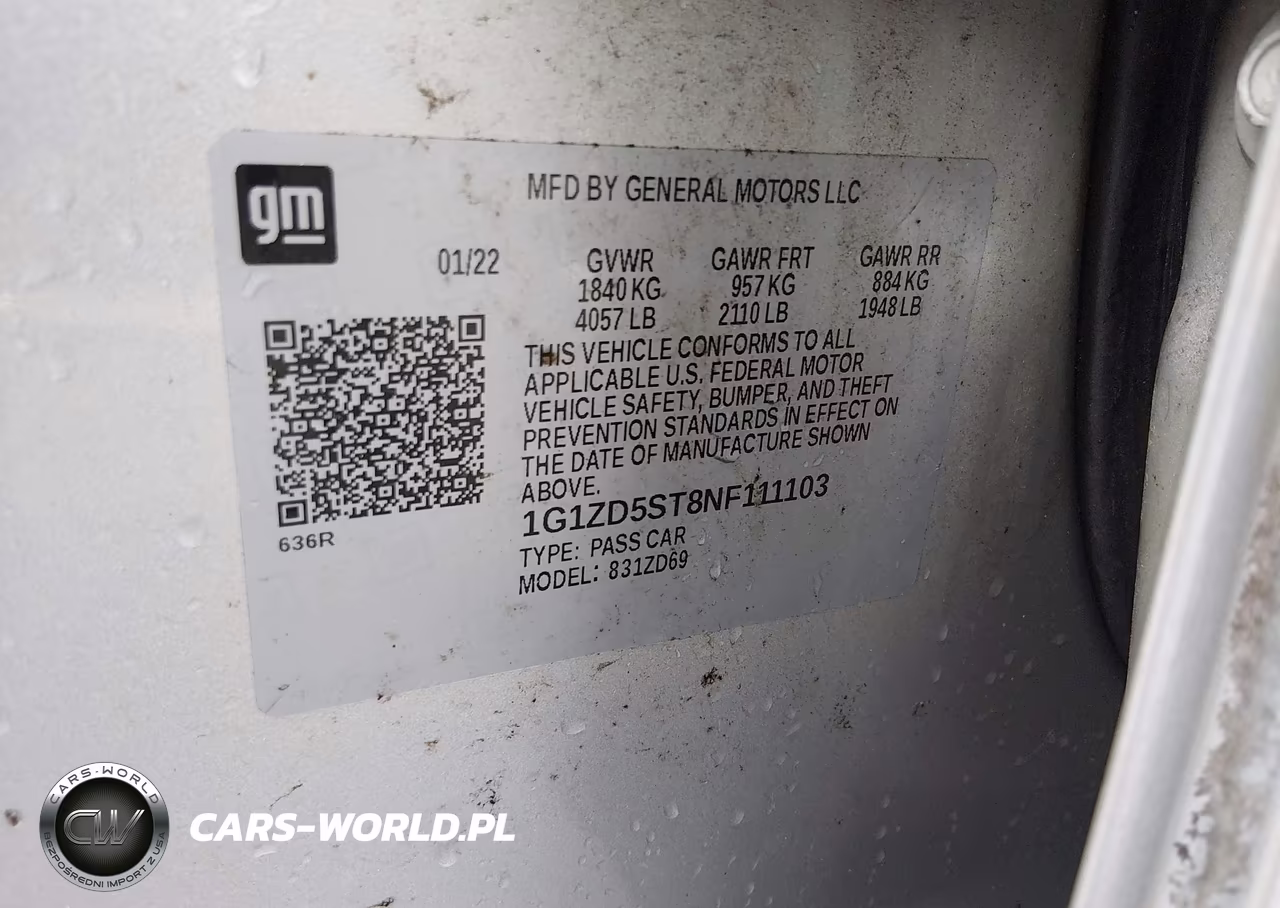 2022 Chevrolet Malibu Fwd Lt VIN:1G1ZD5ST8NF111103 - 9