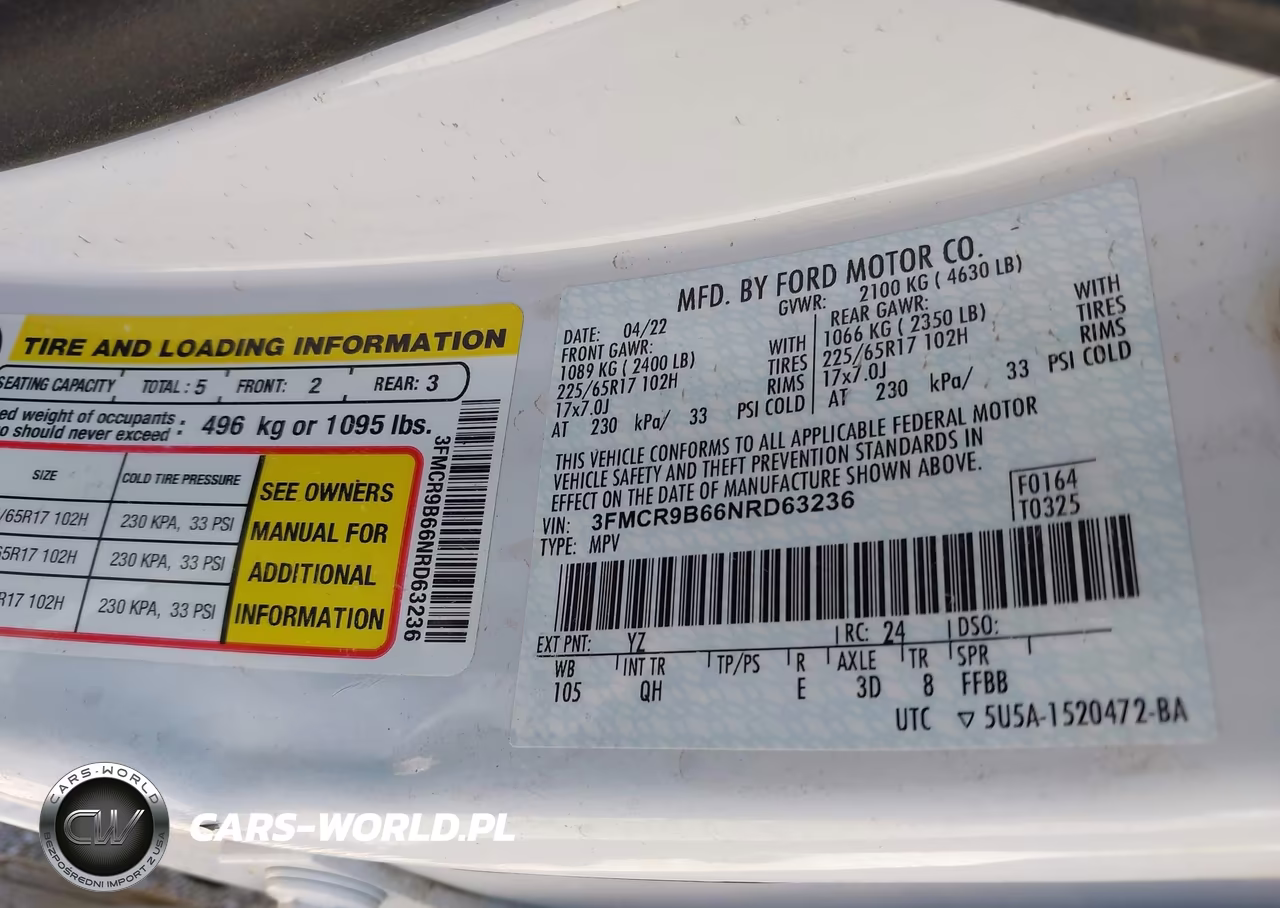 2022 Ford Bronco Sport Big Bend VIN:3FMCR9B66NRD63236 - 9