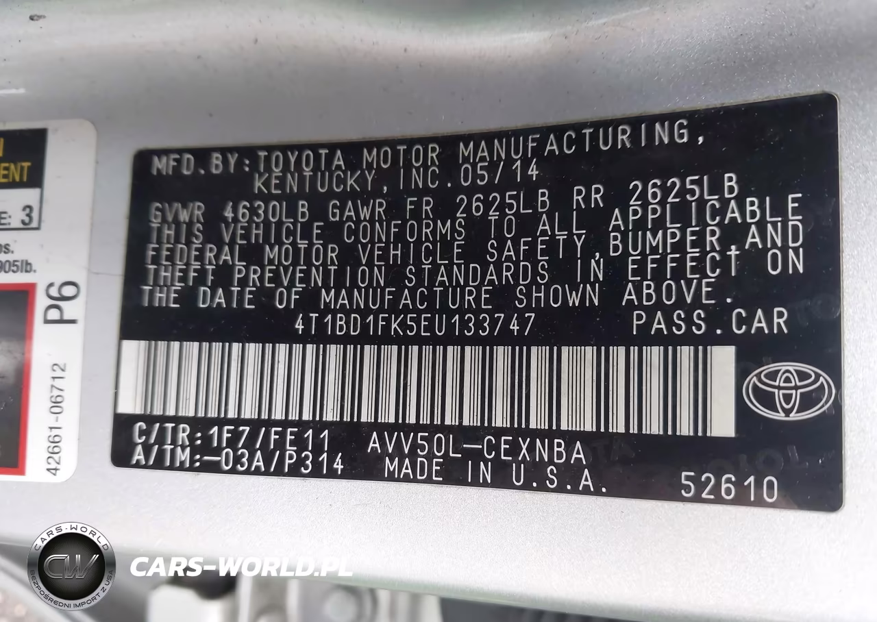 2014 Toyota Camry Hybrid Le VIN:4T1BD1FK5EU133747 - 9