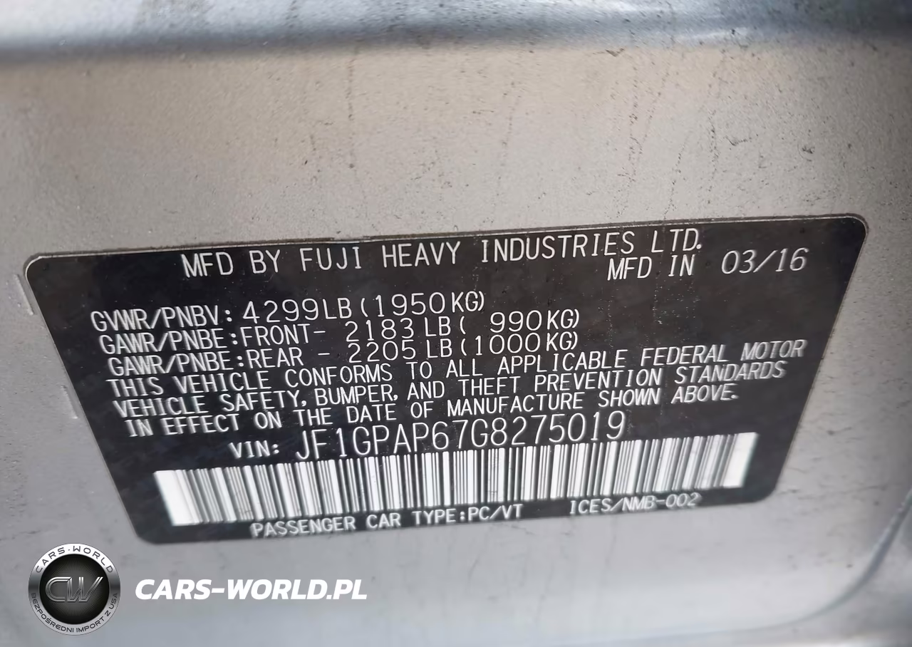 2016 Subaru Impreza 2.0I Sport Premium VIN:JF1GPAP67G8275019 - 9