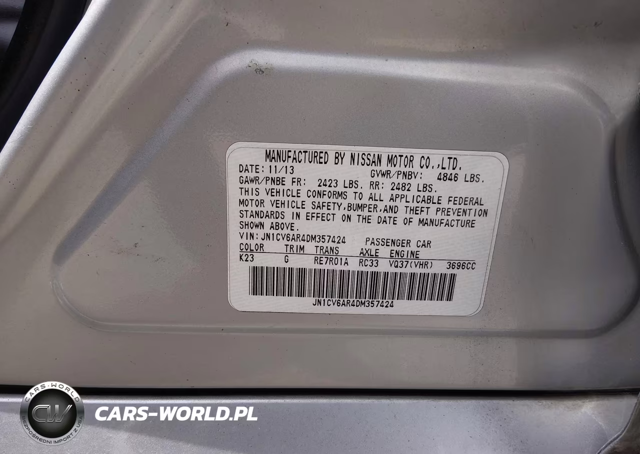 INFINITI G37X VIN:JN1CV6AR4DM357424 - 9