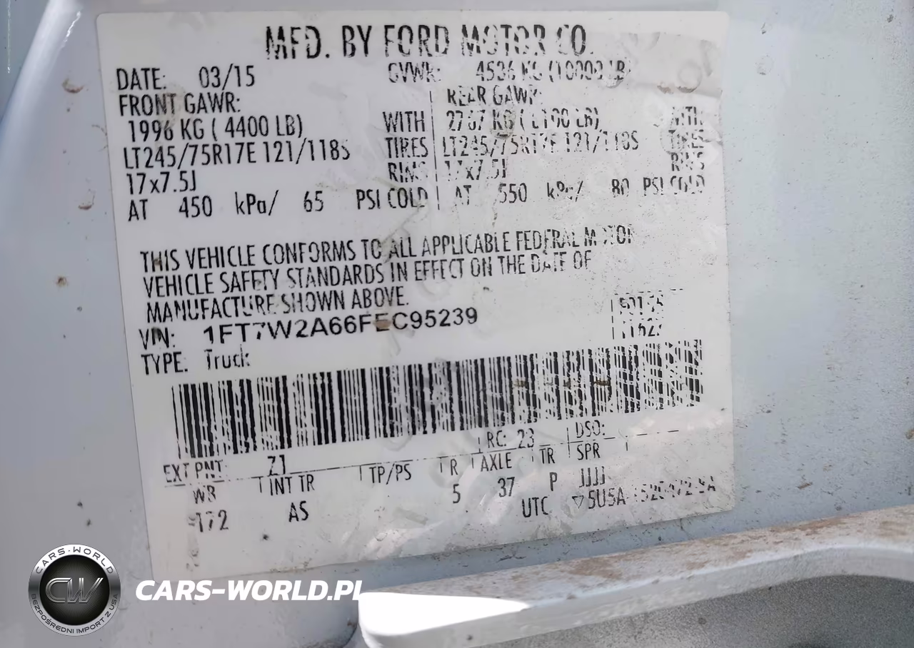 2015 Ford F-250 Xl VIN:1FT7W2A66FEC95239 - 9