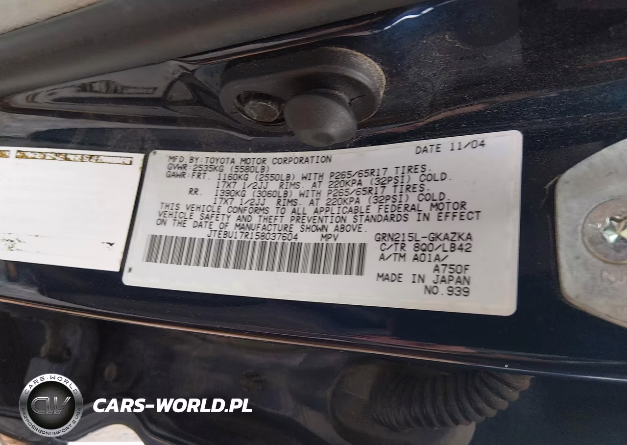 2005 Toyota 4Runner Limited V6 VIN:JTEBU17R158037604 - 9