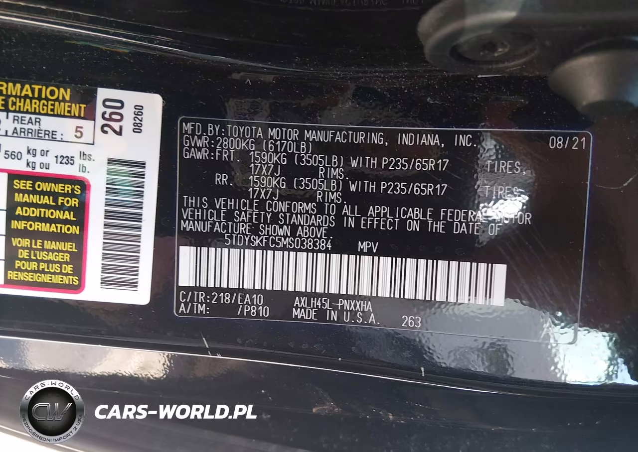 2021 Toyota Sienna Xle VIN:5TDYSKFC5MS038384 - 9