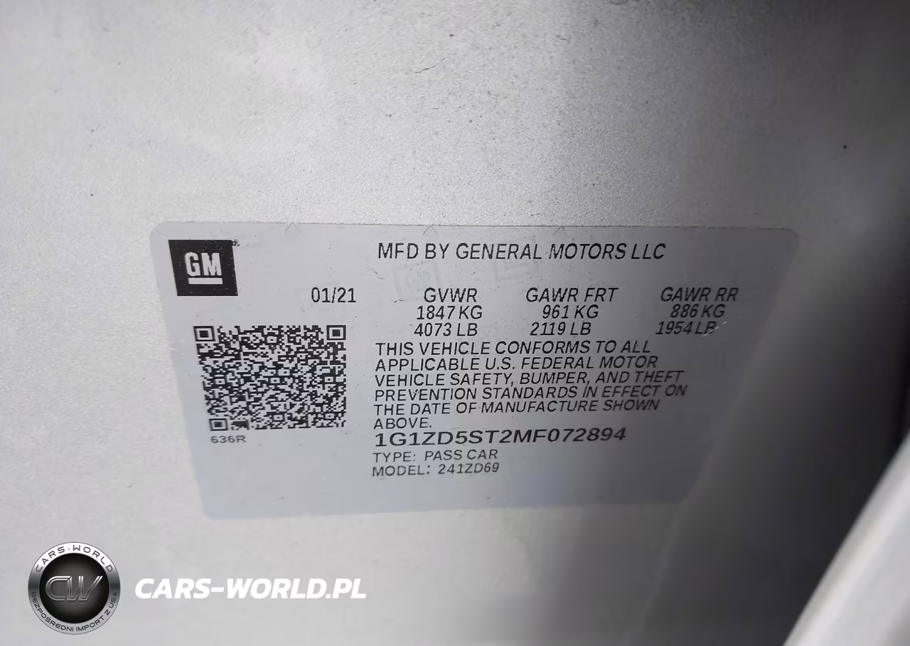 2021 Chevrolet Malibu Fwd Lt VIN:1G1ZD5ST2MF072894 - 9
