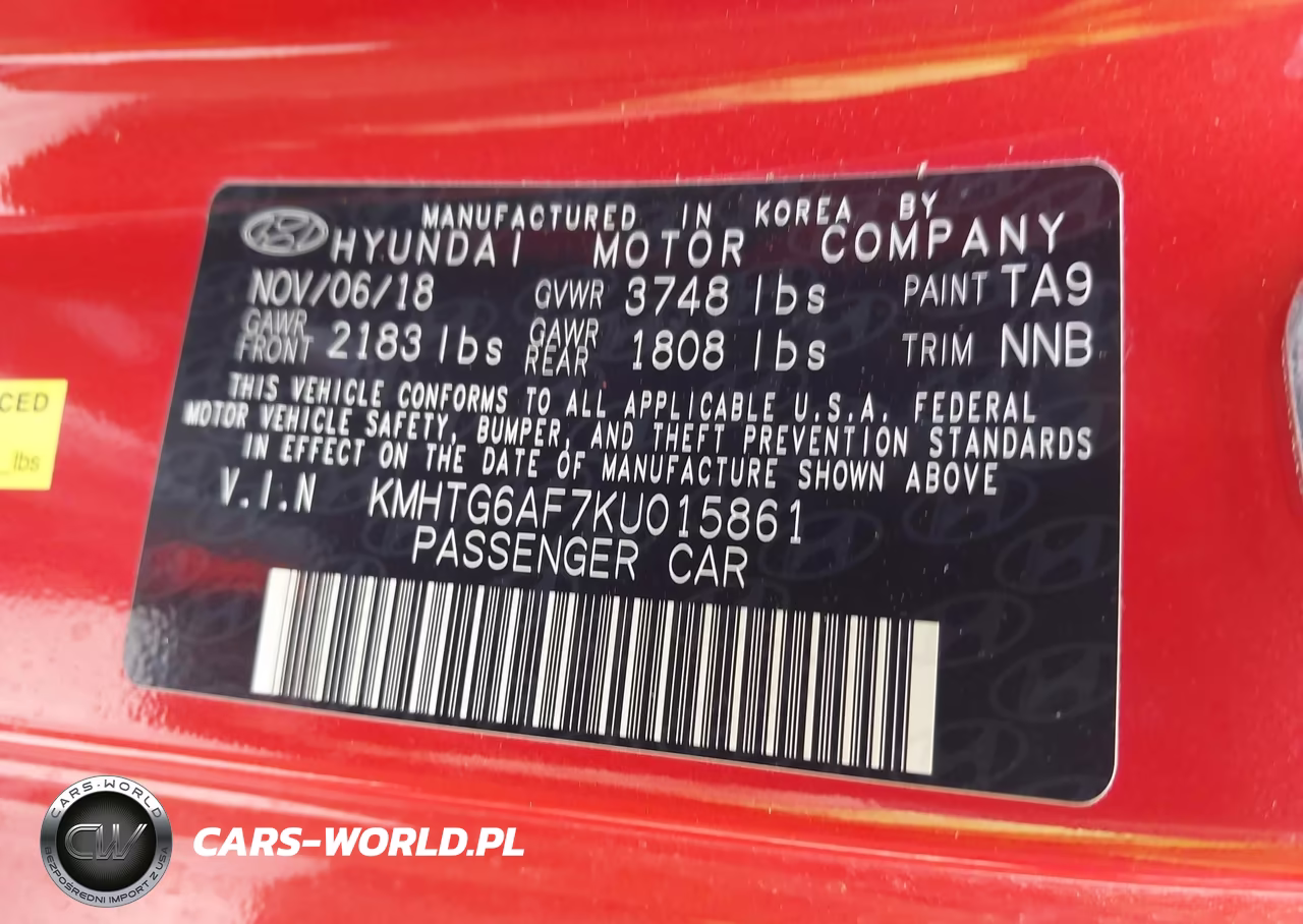 2019 Hyundai Veloster 2.0 Premium VIN:KMHTG6AF7KU015861 - 9