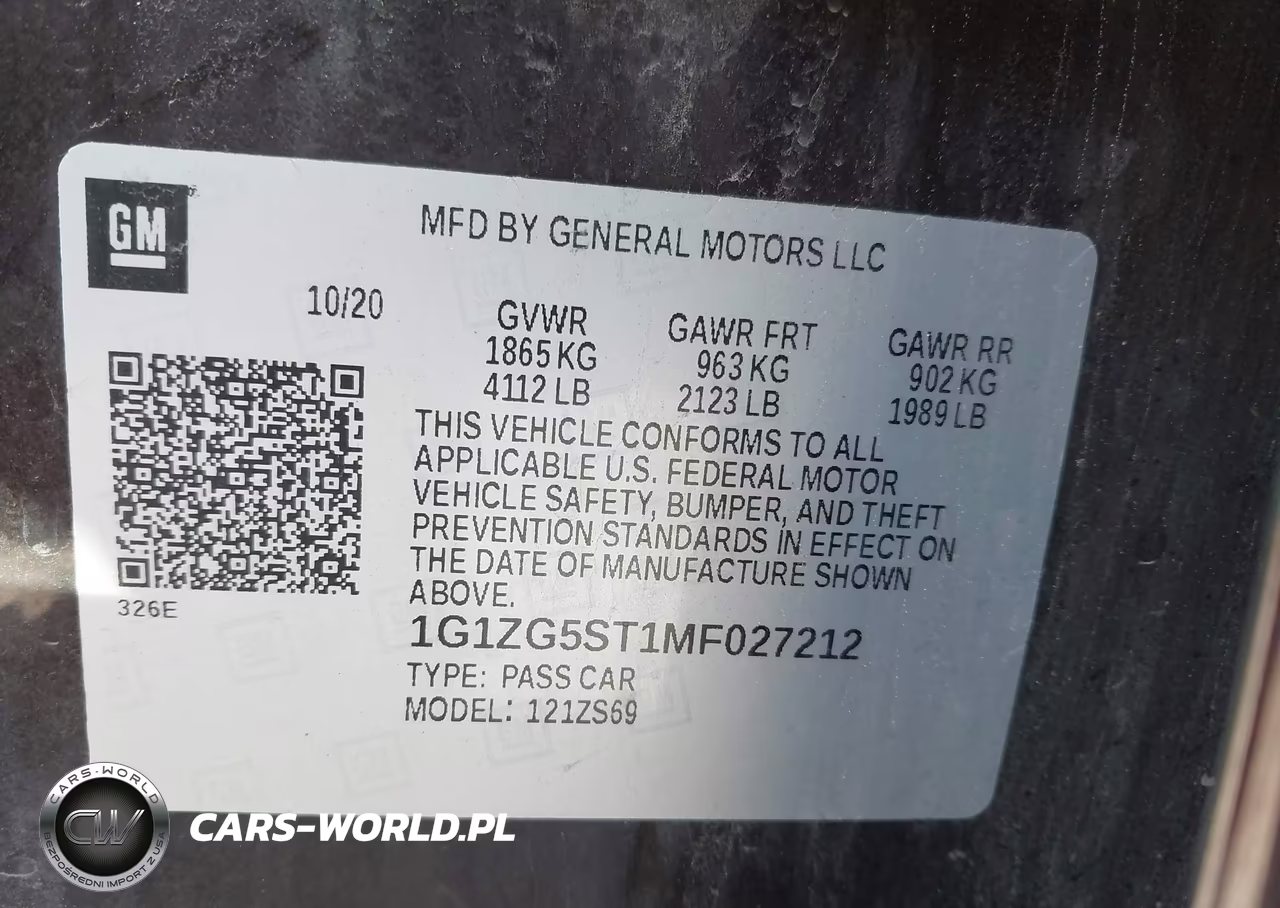 2021 Chevrolet Malibu Fwd Rs VIN:1G1ZG5ST1MF027212 - 9