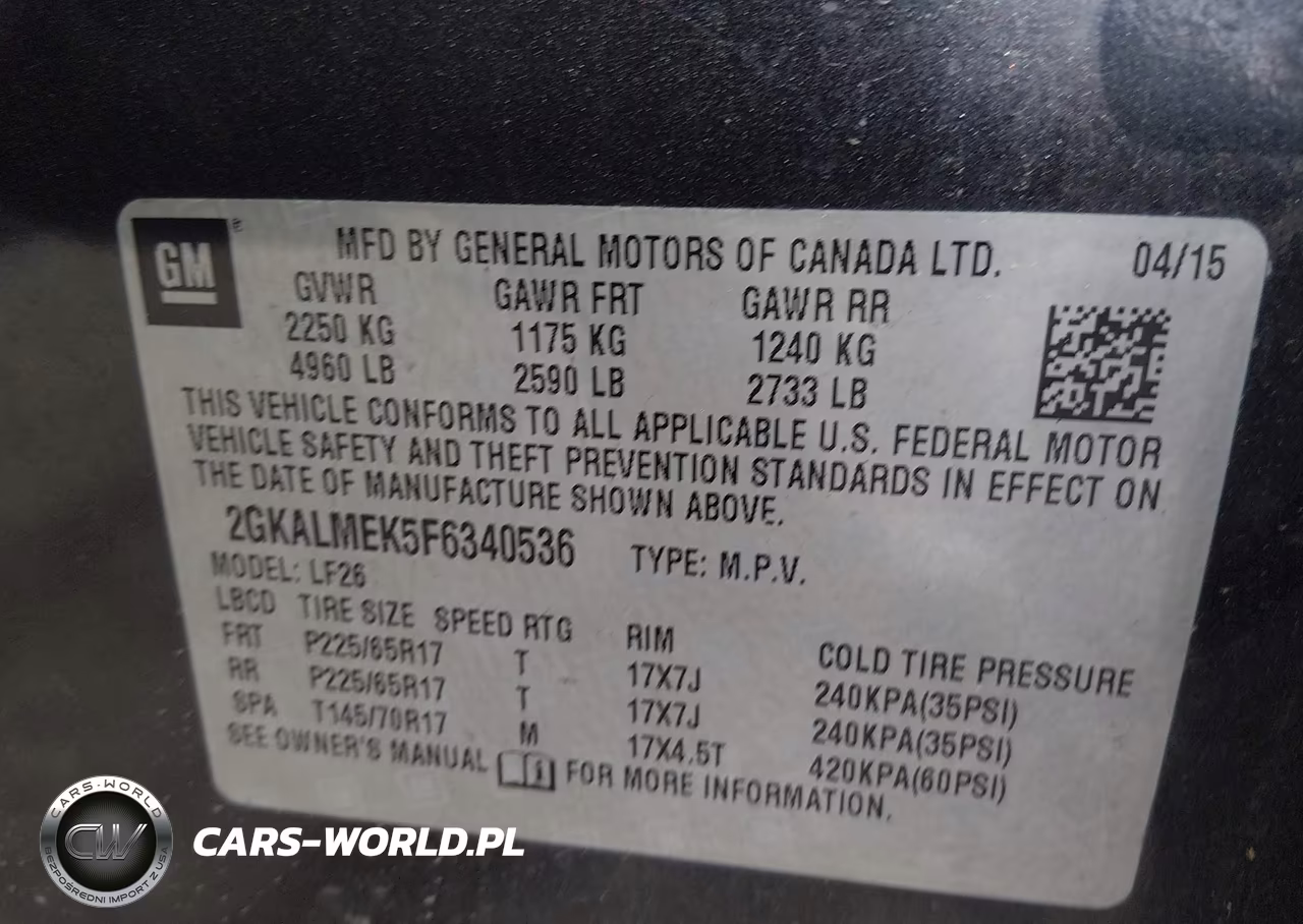 2015 GMC Terrain Sle-1 VIN:2GKALMEK5F6340536 - 8