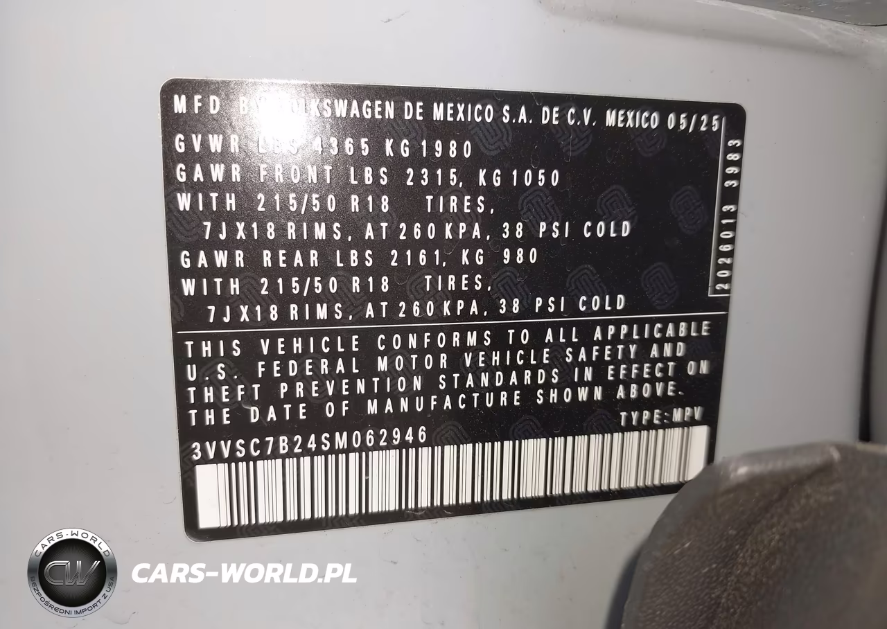 2025 Volkswagen Taos 1.5T Se VIN:3VVSC7B24SM062946 - 9