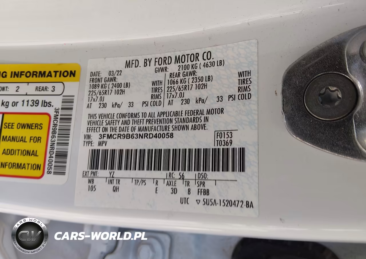 2022 Ford Bronco Sport Big Bend VIN:3FMCR9B63NRD40058 - 9
