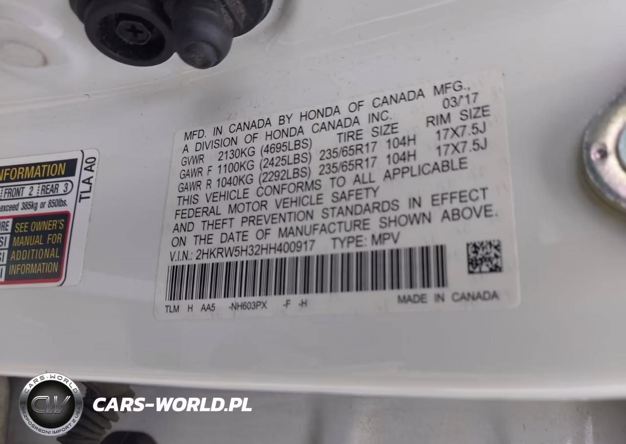 2017 Honda Cr-V Lx VIN:2HKRW5H32HH400917 - 9