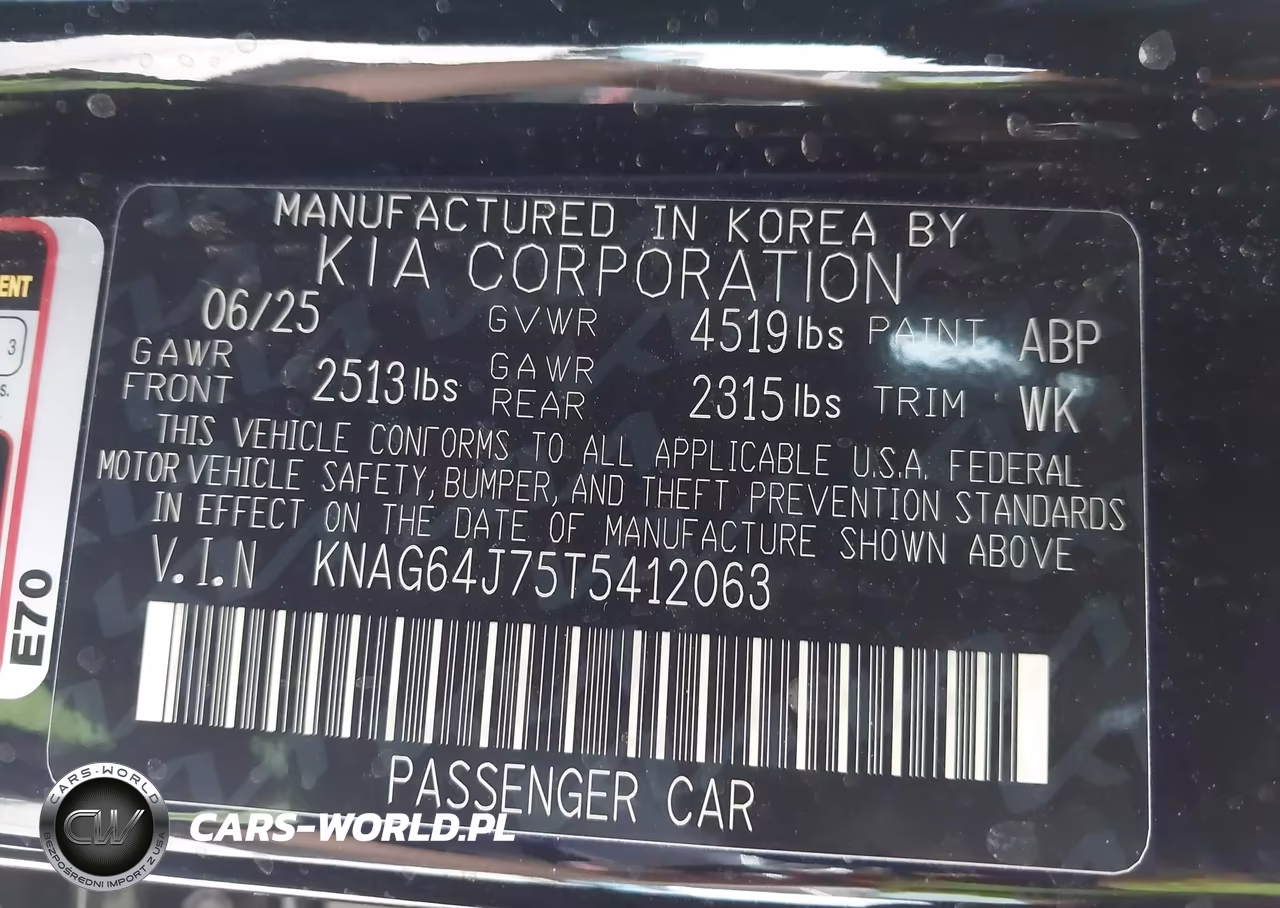2026 Kia K5 Gt-Line Awd VIN:KNAG64J75T5412063 - 9