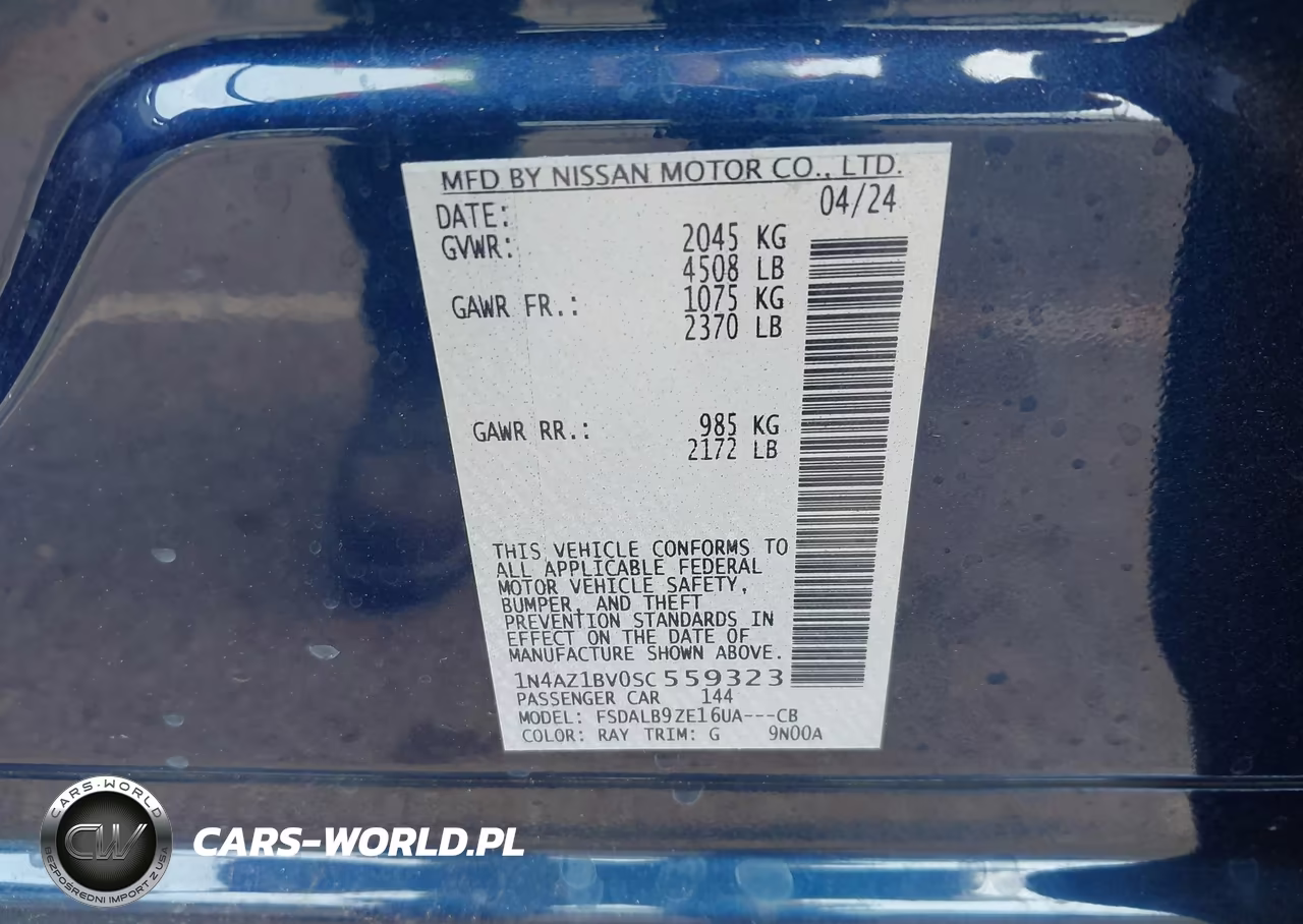 2025 Nissan Leaf S VIN:1N4AZ1BV0SC559323 - 9