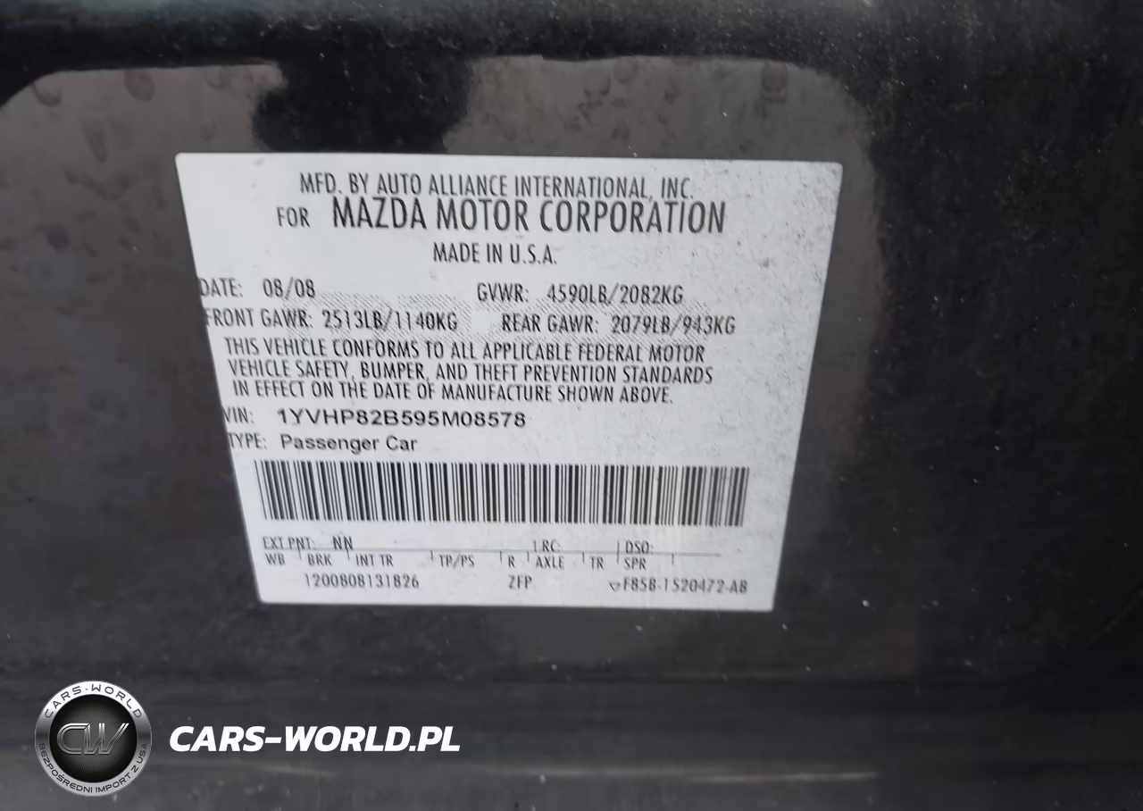 2009 Mazda Mazda6 S Grand Touring VIN:1YVHP82B595M08578 - 9