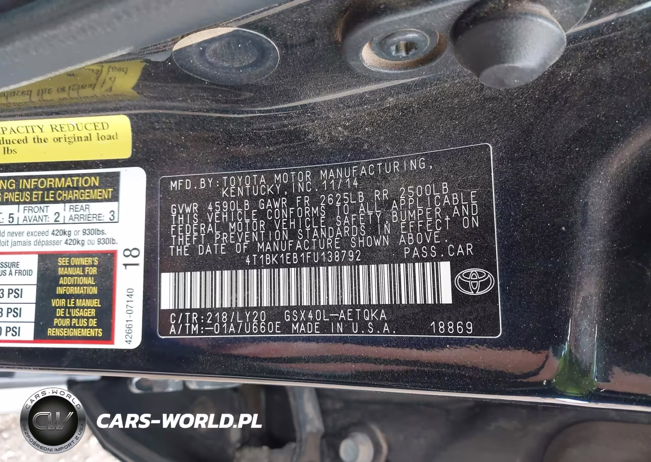 2015 Toyota Avalon Xle Touring Se VIN:4T1BK1EB1FU138792 - 9