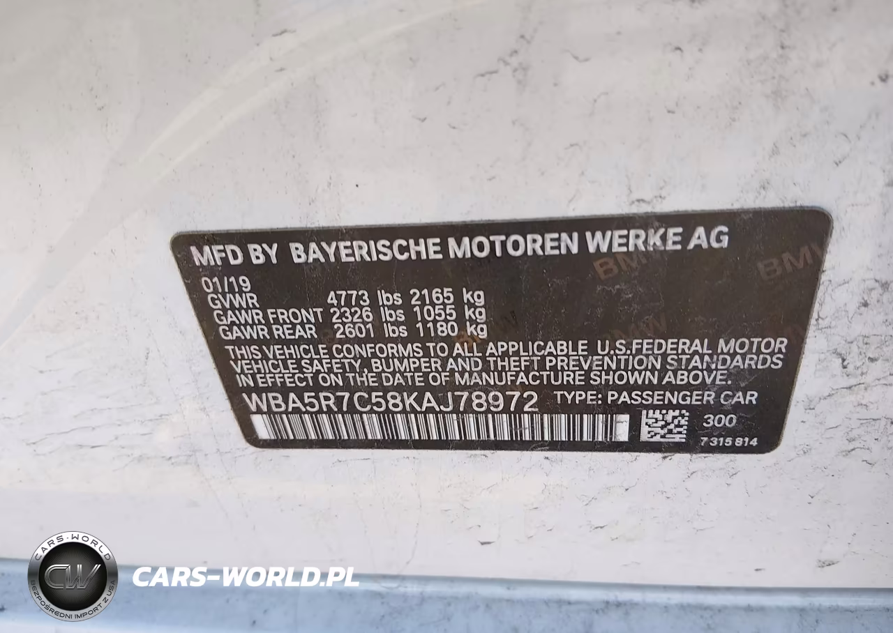 2019 BMW 330I xDrive VIN:WBA5R7C58KAJ78972 - 9