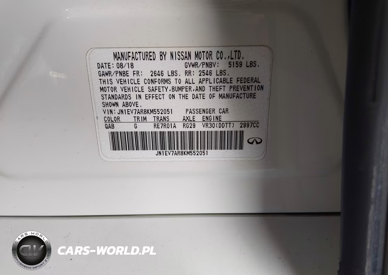 2019 Infiniti Q50 3.0T Luxe VIN:JN1EV7AR8KM552051 - 9