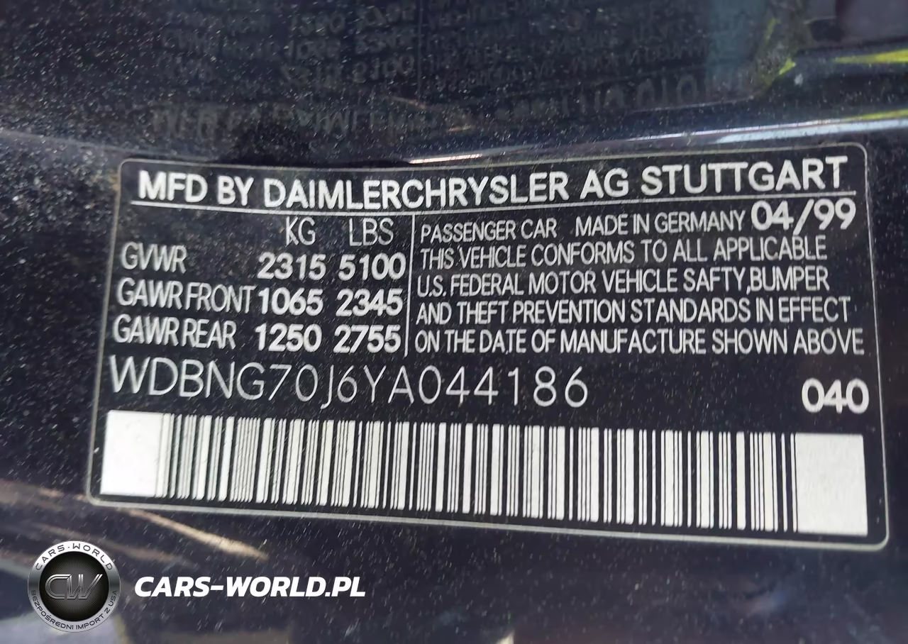 2000 Mercedes-Benz S 430 VIN:WDBNG70J6YA044186 - 9