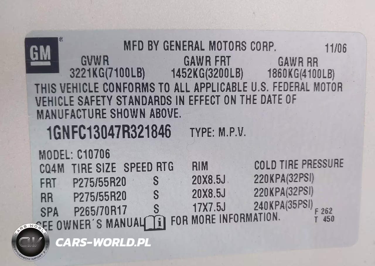 2007 Chevrolet Tahoe Ltz VIN:1GNFC13047R321846 - 9