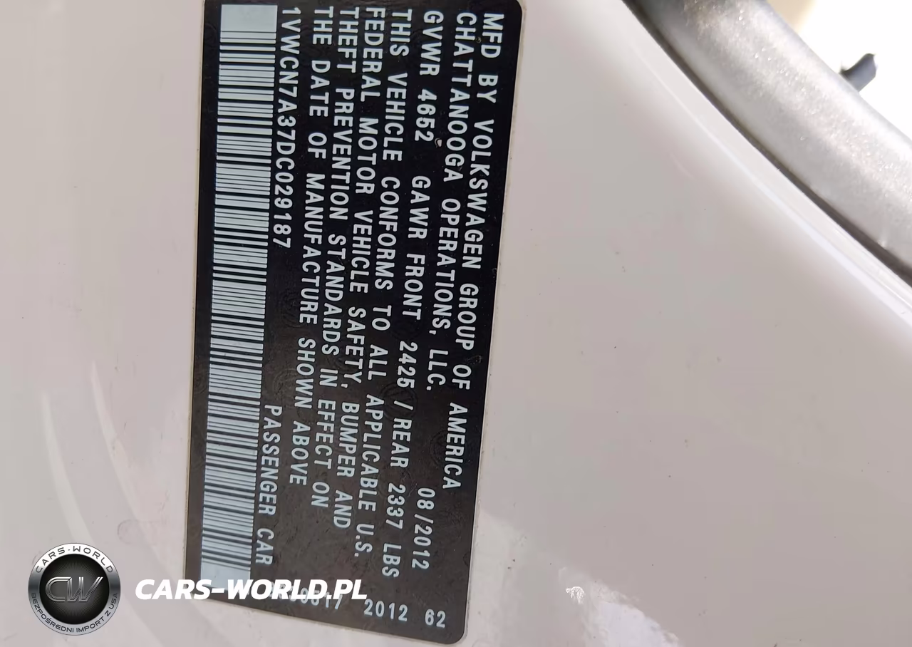 2013 Volkswagen Passat 2.0L Tdi Sel Premium VIN:1VWCN7A37DC029187 - 9