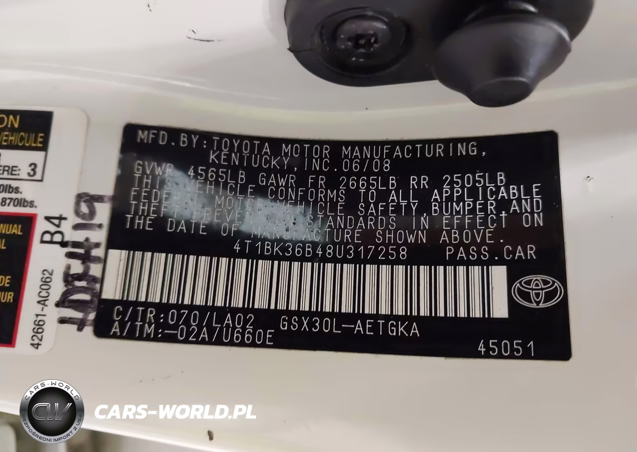 2008 Toyota Avalon Xls VIN:4T1BK36B48U317258 - 9