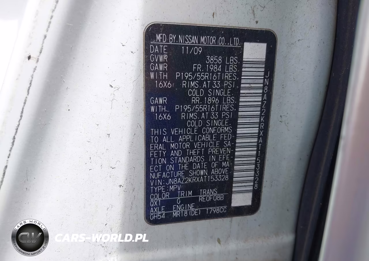 2010 Nissan Cube 1.8Sl VIN:JN8AZ2KRXAT153328 - 9