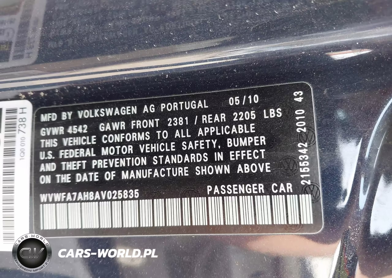 2010 Volkswagen Eos Lux VIN:WVWFA7AH8AV025835 - 9