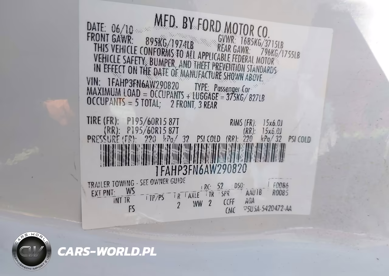 2010 Ford Focus Se VIN:1FAHP3FN6AW290820 - 9