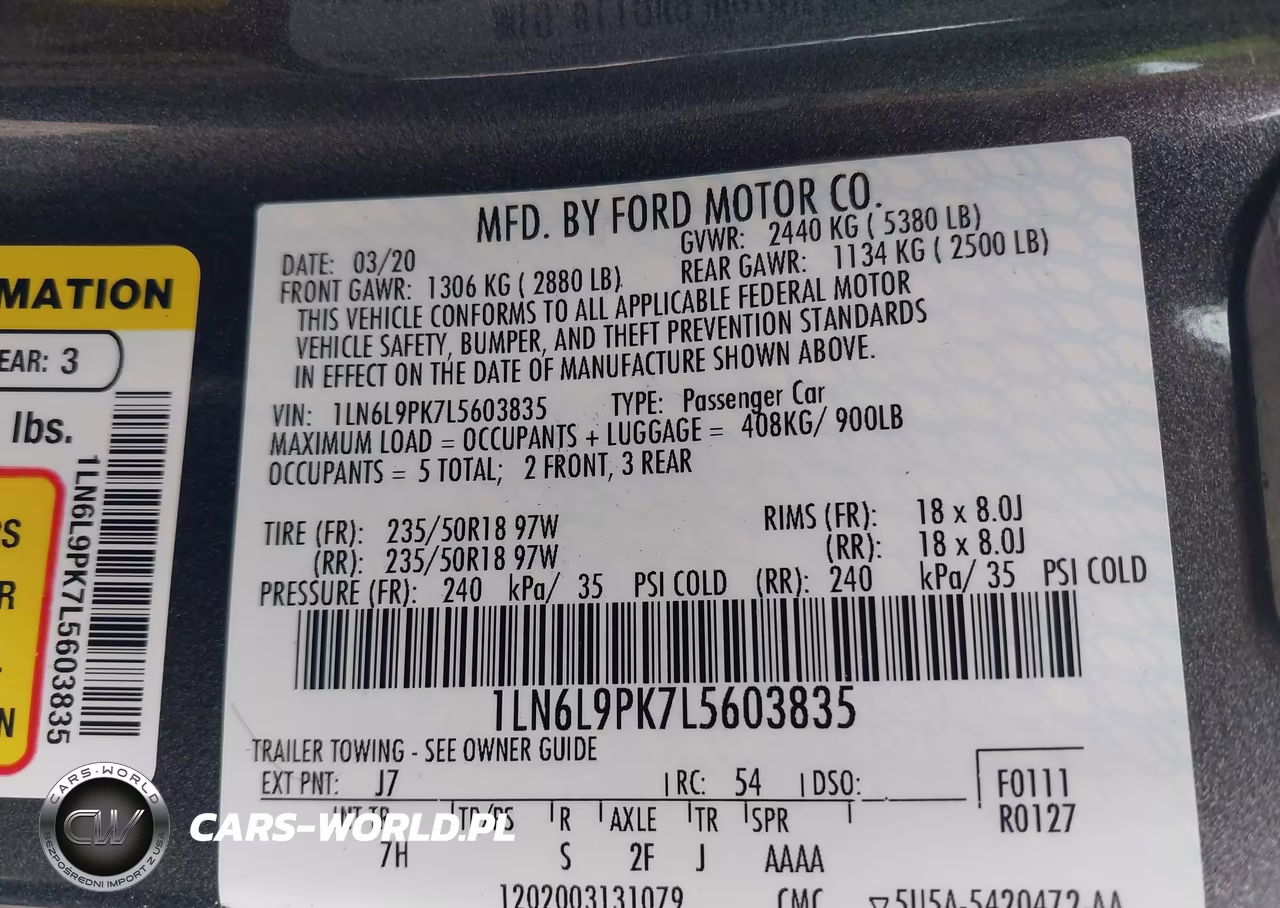 2020 Lincoln Continental Standard VIN:1LN6L9PK7L5603835 - 9