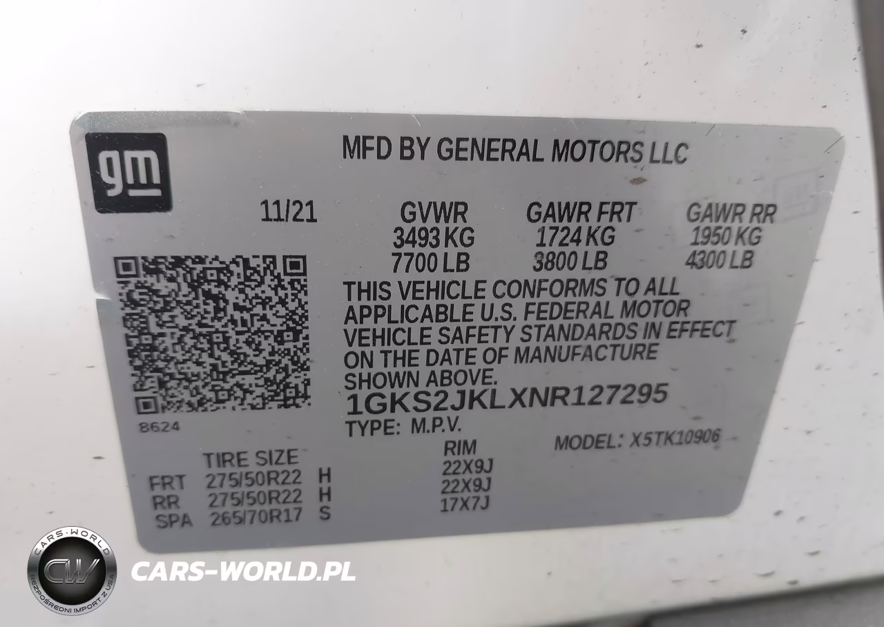 2022 GMC Yukon Xl 4Wd Denali VIN:1GKS2JKLXNR127295 - 9