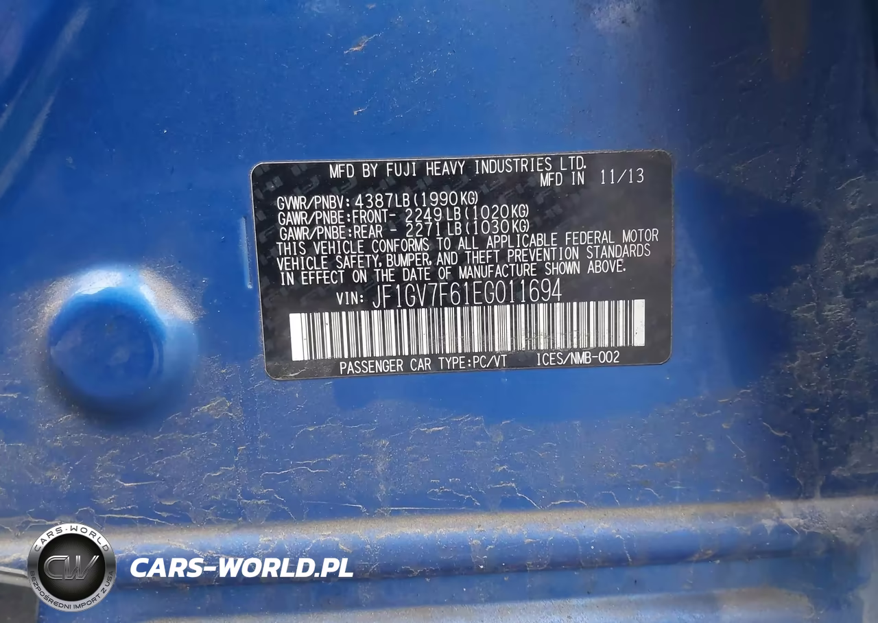 2014 Subaru Impreza Wrx Limited VIN:JF1GV7F61EG011694 - 9