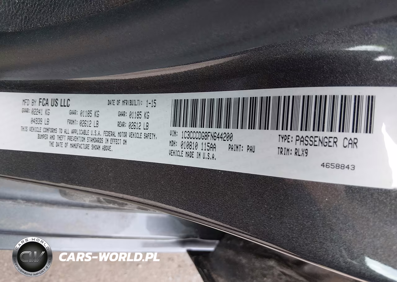 2015 Chrysler 200 S VIN:1C3CCCDG8FN644200 - 9