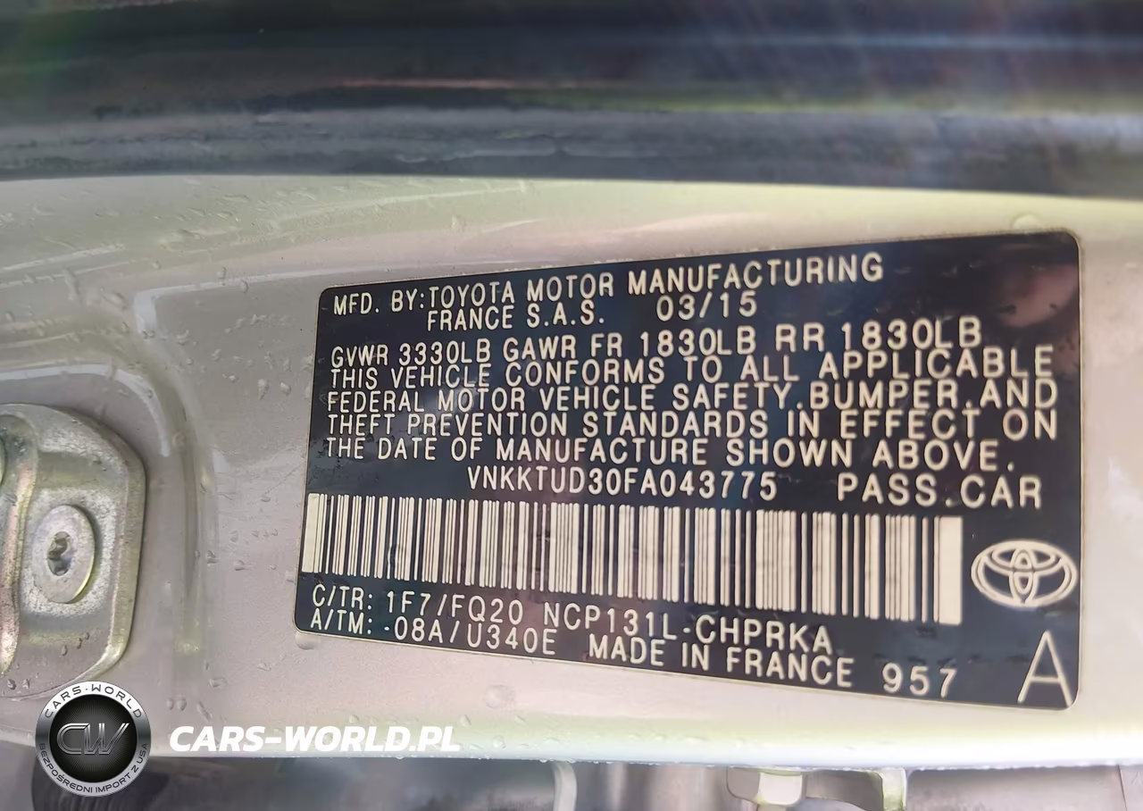 2015 Toyota Yaris L VIN:VNKKTUD30FA043775 - 9