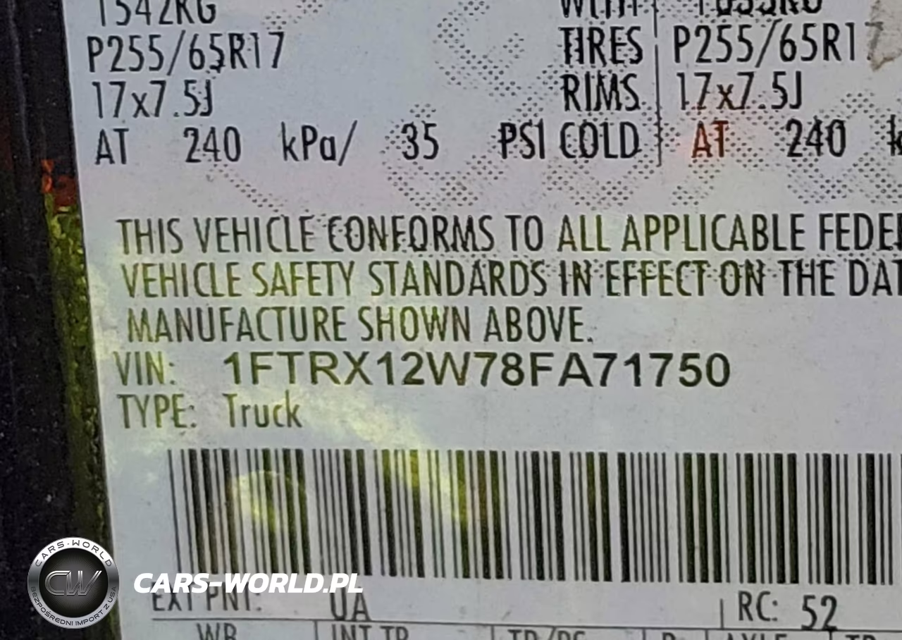 2008 Ford F-150 Fx2-Stx-Xl-Xlt VIN:1FTRX12W78FA71750 - 9