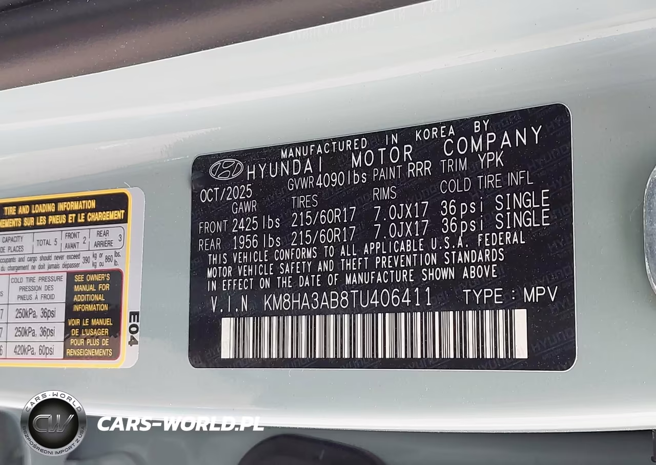 2026 Hyundai Kona Se VIN:KM8HA3AB8TU406411 - 9