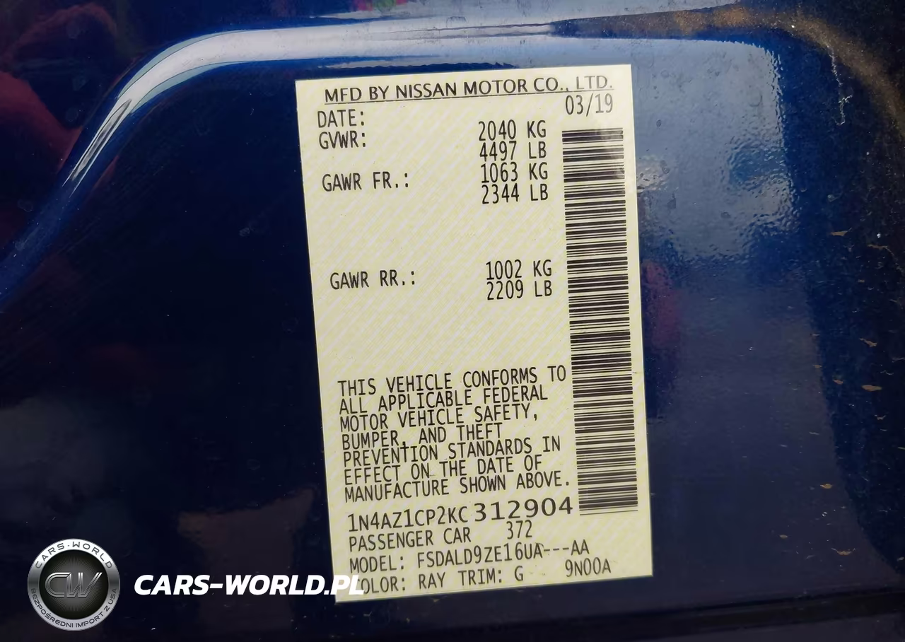 2019 Nissan Leaf Sv VIN:1N4AZ1CP2KC312904 - 9